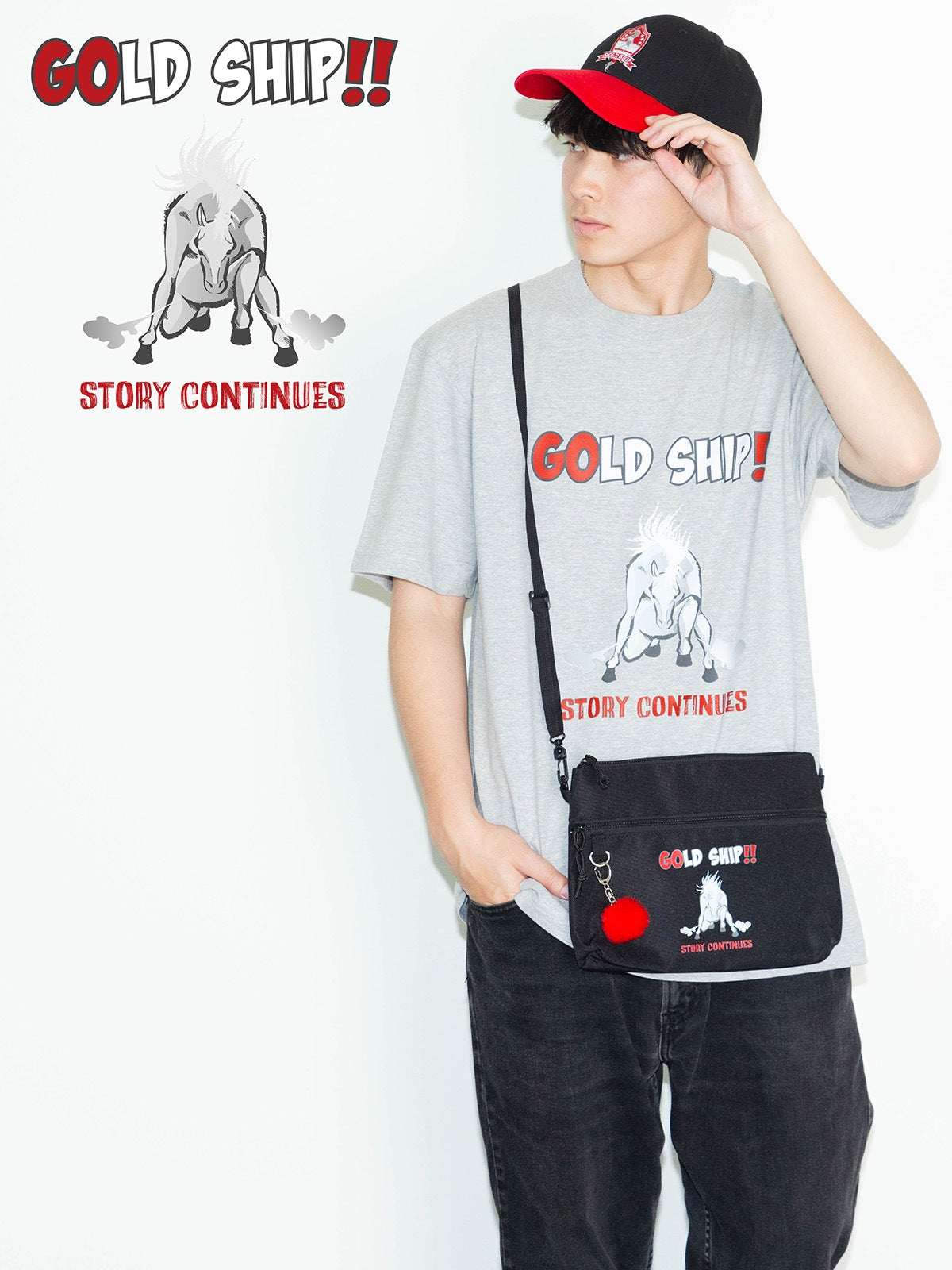 ゴールドシップ・TシャツB(グレー)