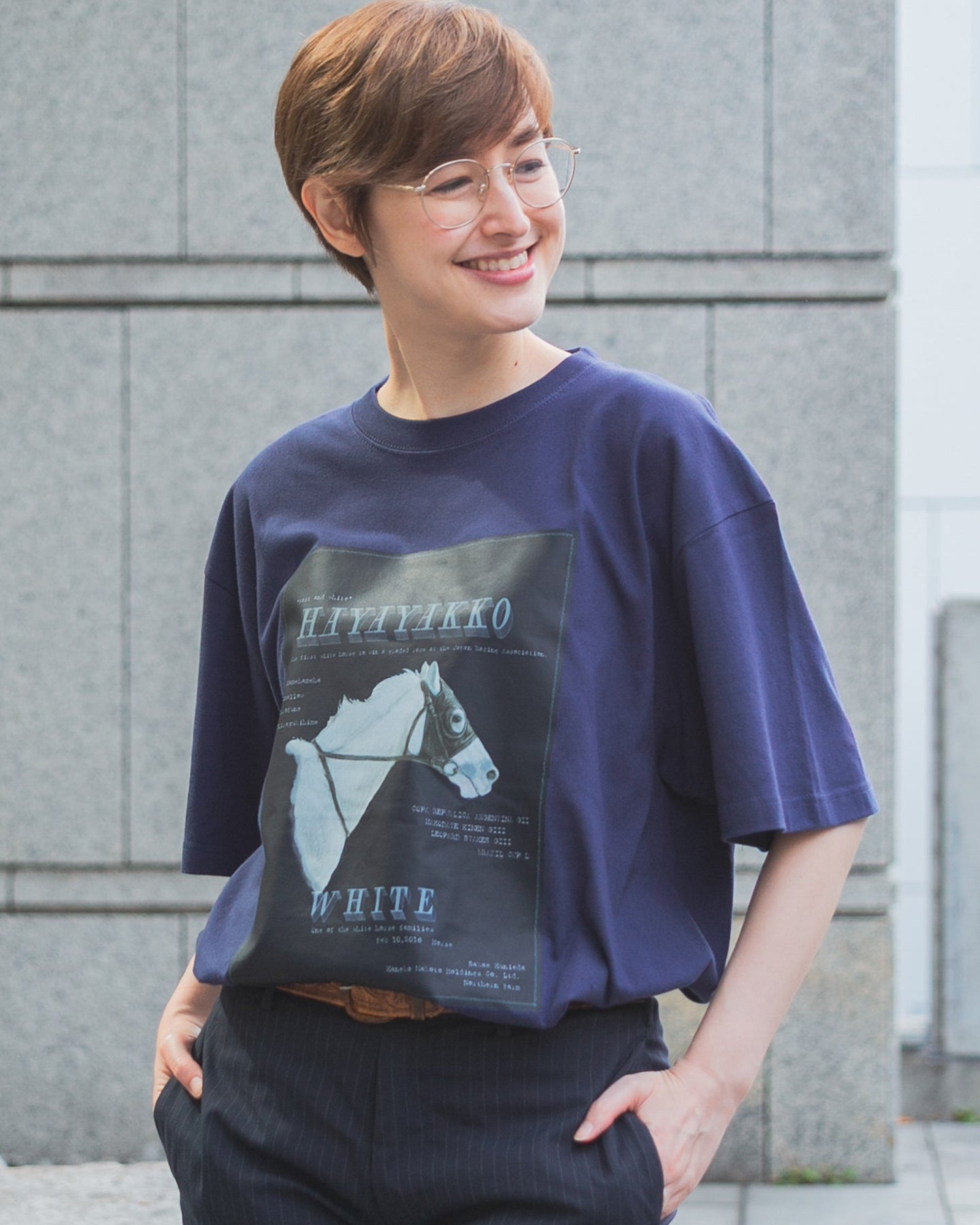 【HORSE GOODS net】ハヤヤッコ・Tシャツ1(ネイビー)