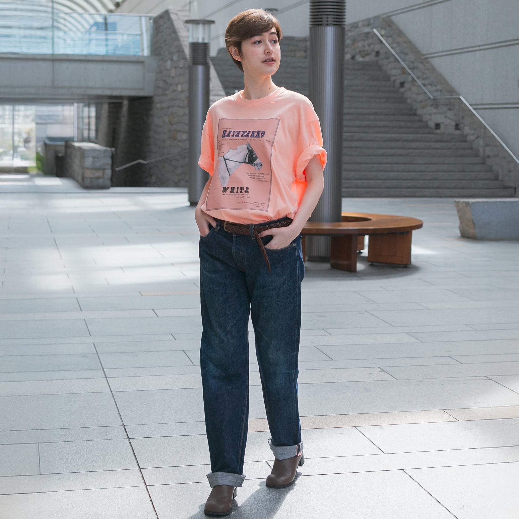 【HORSE GOODS net】ハヤヤッコ・Tシャツ1(ピンク)